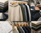 Hoodie manufacturing with fabric GSM, different fits, sewing details, and finishing options