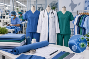 Medical scrub uniform manufacturers in India producing hospital scrubs and lab coats